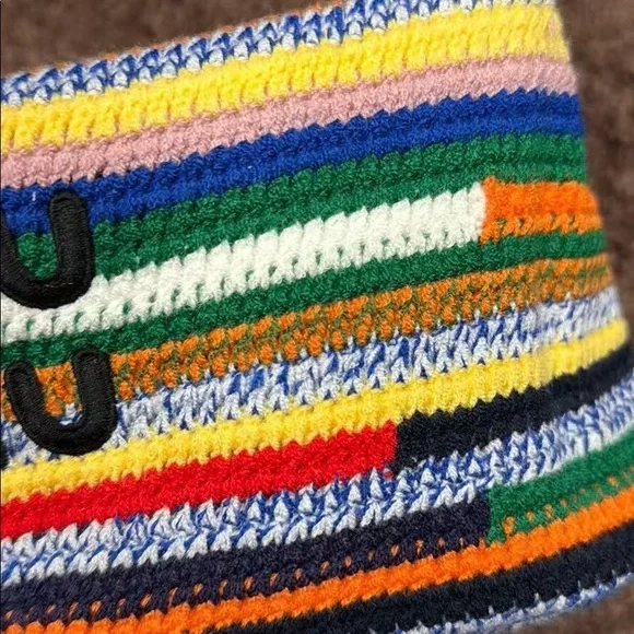Miu Miu Colorful Striped Knit Shoulder Bag
